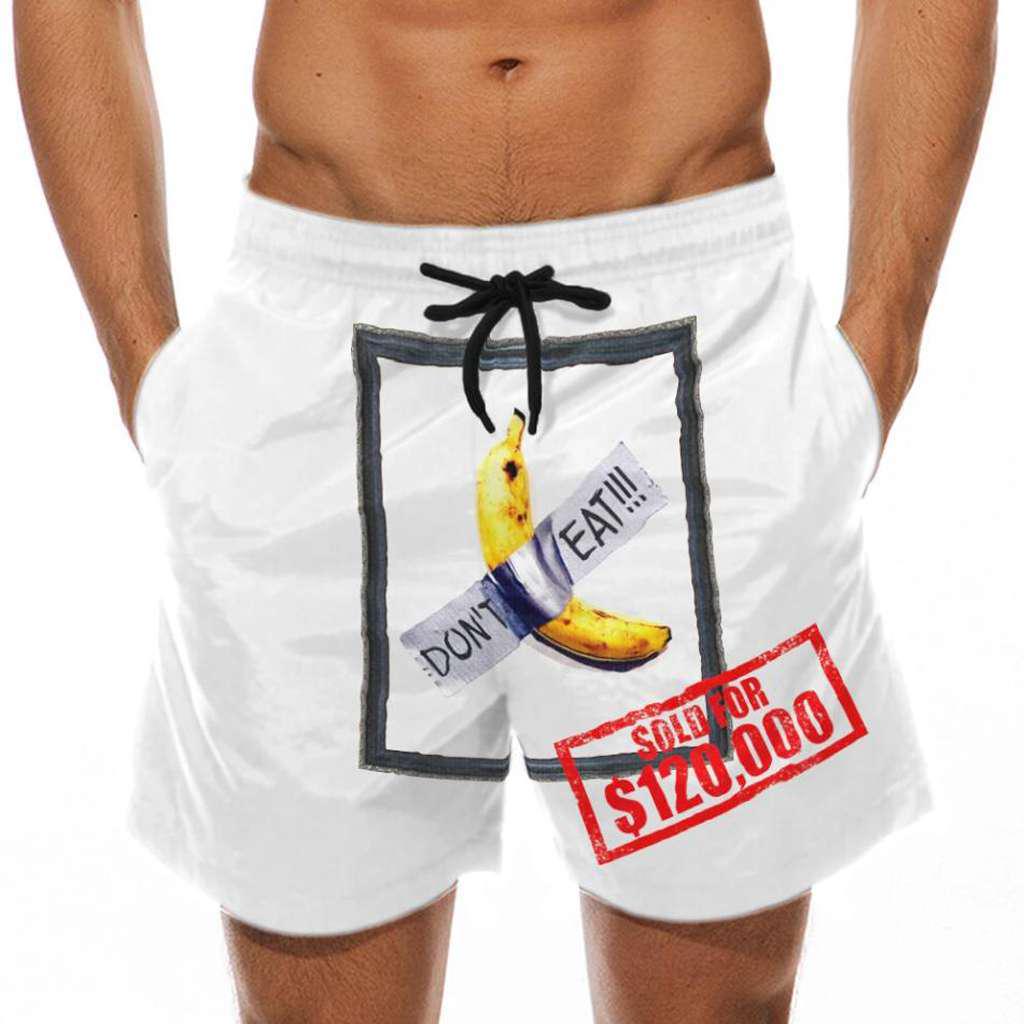 Men's 3D Turkey Head & Banana Print Swim Shorts