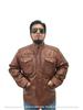 Handmade Men's Jacket Lambskin Brown Leather Racer Quilted Designer Biker Soft