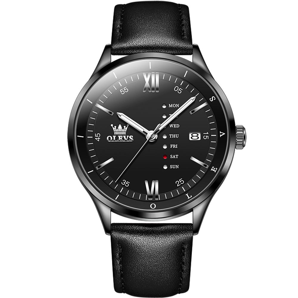 OLEVS 2931 Oem Custom logo Luxury Luminous Japanese Movement Sports Calendar Fashion Genuine Leather Strap Men's Quartz Watch