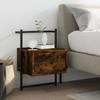 Wall-mounted Bedside Table - Maison Exclusive - Smoked Oak - 35x30x51 Cm - 1 Drawer
