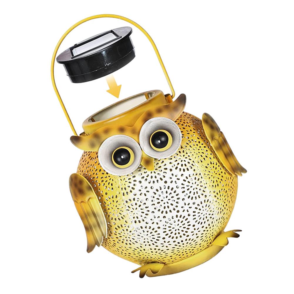 Iron Art Garden Decorative Light 600mAh Hollow Owl Shape Light Warm Light Villa Garden Decoration Lamp Landscape Atmosphere Lamp