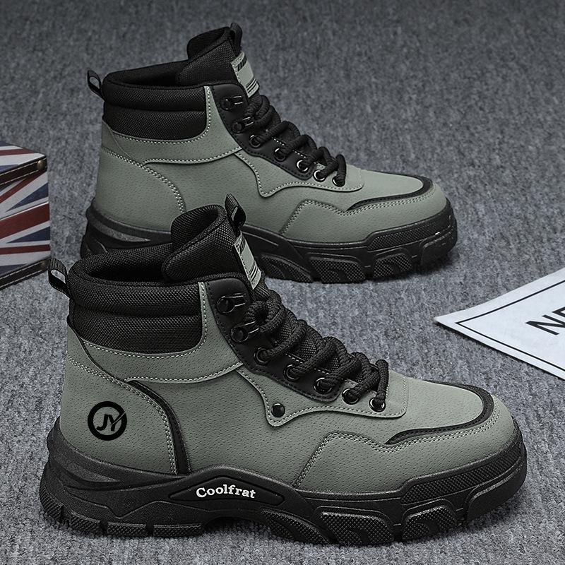 

Высокие ботинки Мартин мужские туфли осень 2025 новые рабочие ботинки мужские трендовые универсальные британского стиля на платформе короткие ботинки 44