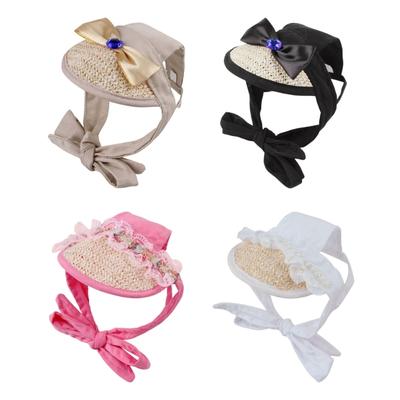 Adjustable Strap Dog Sun Hat for Puppies Outdoor Sun Protective Baseball Caps with Ear Holes for Pet Walking Camping
