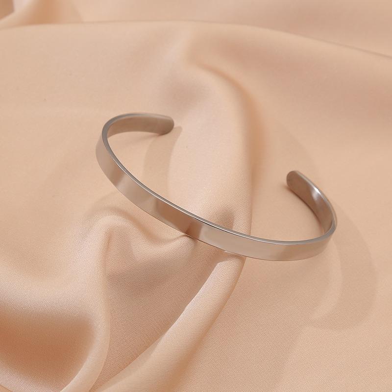 Women's 6mm Wide C-shaped Opening Adjustable Hand Jewelry Bracelet