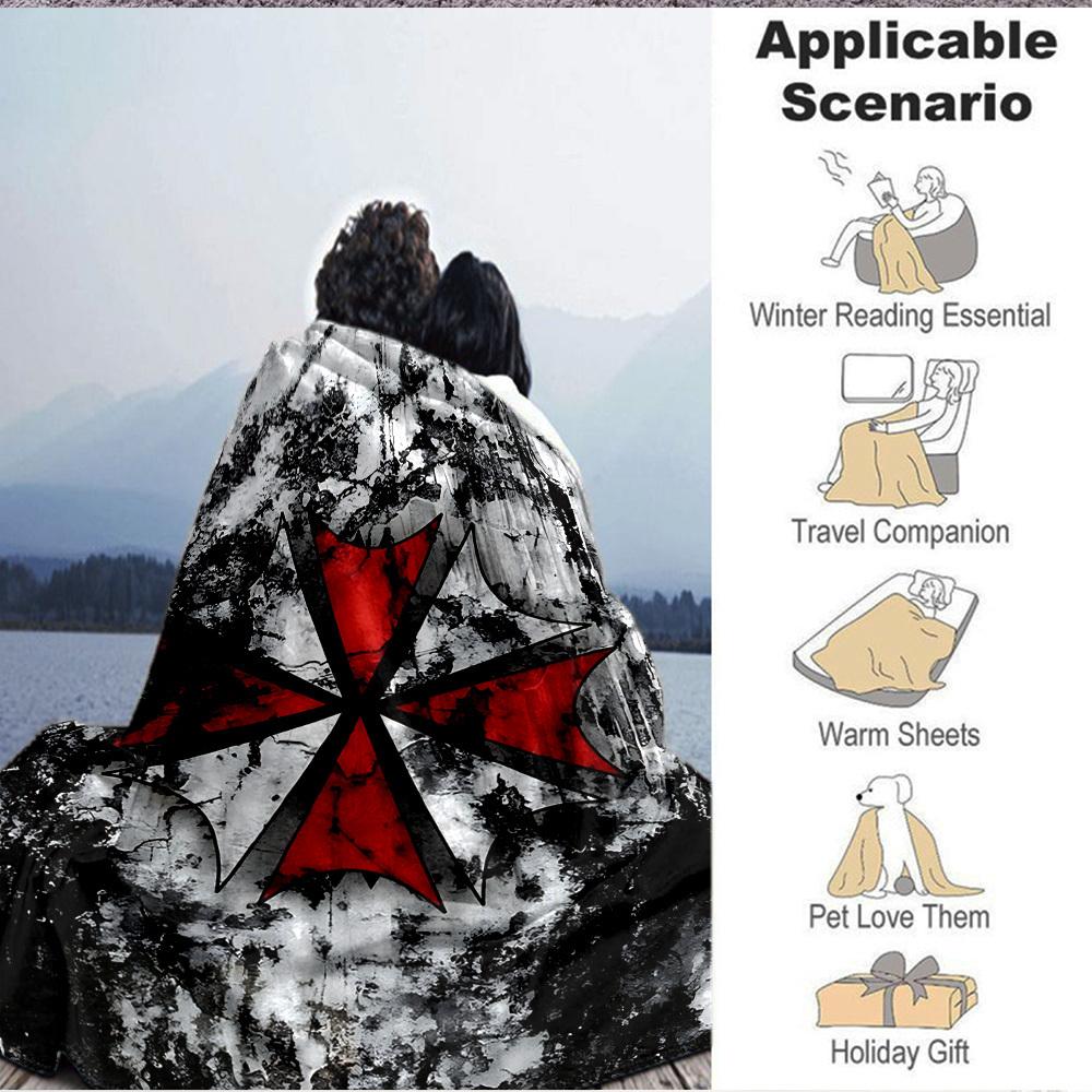 1pc Resident Evil Soft Comfortable Blanket Digital Print, All Season Multipurpose Knit Fabric Bedding, Office, Sofa Home Decor Blanket