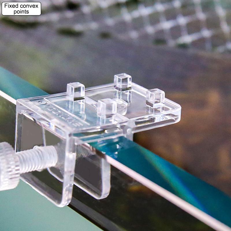 2 Stück Aquarium Schottverschraubung Anti-Sprungnetz Klemme Acryl Transparent Fixierklemme Aquarium Abdeckungsklemmen Aquarienzubehör