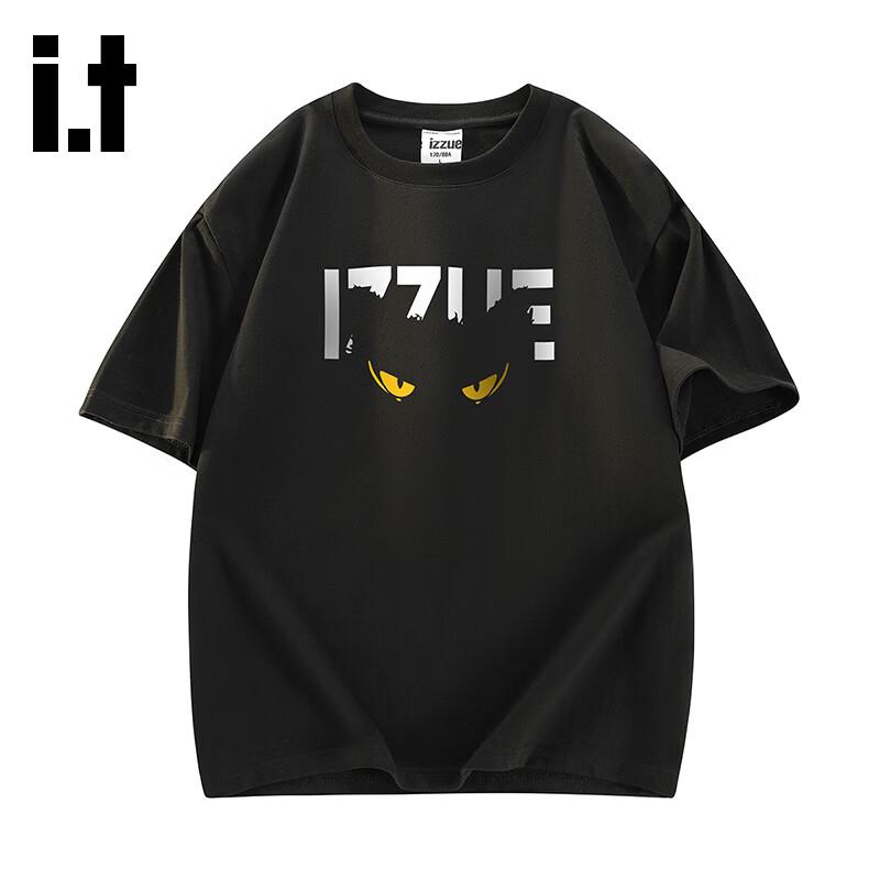 izzue Unisex Pure Cotton Letter Print Short Sleeve T-Shirt