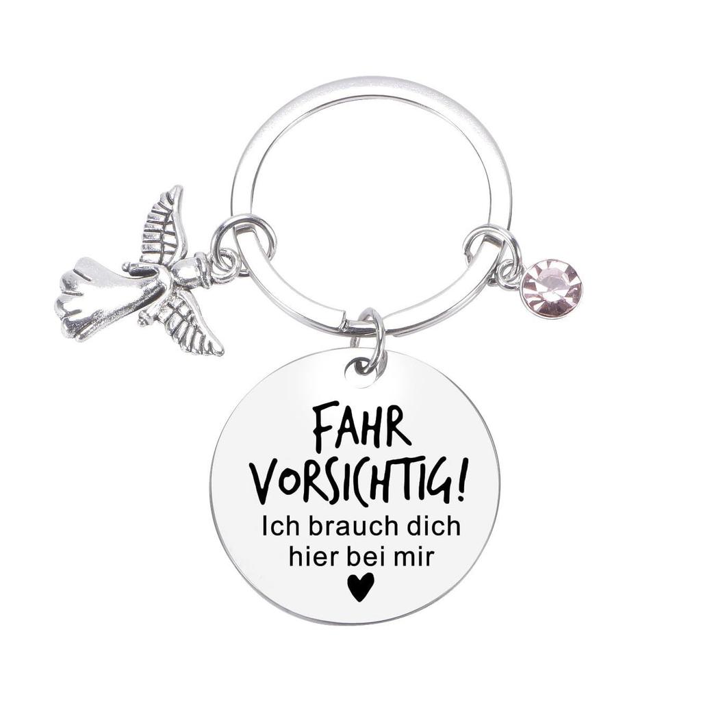 German Driver License Pass Lucky Charm Safe Driving Keychain Guardian Angel Pendant Driver License Gift Keychain for Backpack Bag Pendant