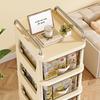 Multi-layer Transparent Drawer Storage Cabinet & Movable Trolley Shelf for Living Room