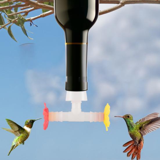 Hummingbird Feeder Tube And Stopper Single/Double Head Floral Tip Hummingbird Water Feeding Tube Replacement Parts for Making Your Own Birds Feeder