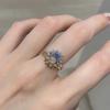 New Women's Ring Sun and Moon Stackable Copper Material Fashion Couple Ring Inlaid with Zircon Casual Luxury Shooting