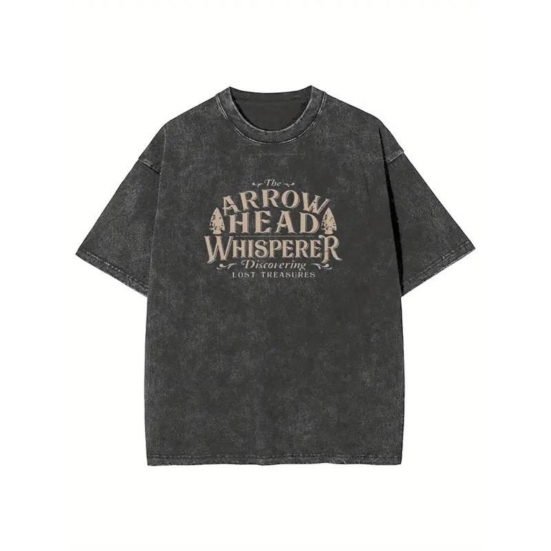 

European sizes Men s T-Shirt Arrowhead Whisperer Vintage Graphic T-Shirt | Festival Clothing | Washed Texture, Crew Neck, Slight Stretch, Regular Fit S чёрный