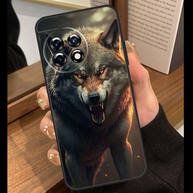 Angry Wolf Case For OnePlus 15 R 13T 13R 12R 10T 8T 13 12 11 9 10 Pro Nord 5 CE 4 2 3 Lite N20 N30 Cover