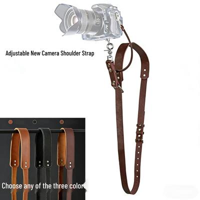 Adjustable Genuine Leather Camera Strap: Universal, Anti-Drop, Pressure-Reducing for DSLR & Mirrorless Cameras