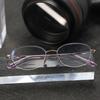 M6719S Retro Semi-Rimless Pure Titanium Eyeglass Frame for Men & Women, Prescription-Friendly for Myopia