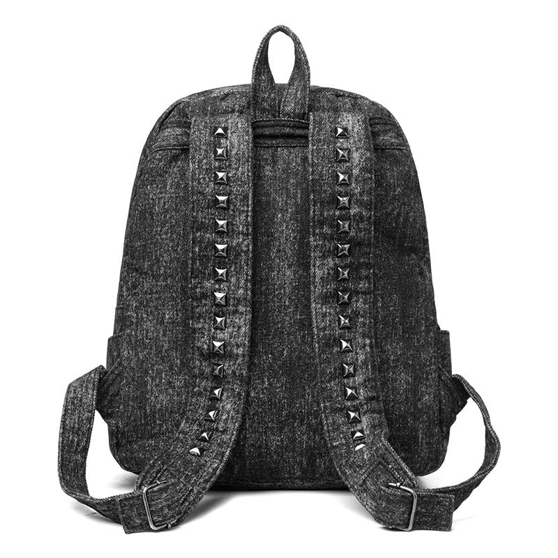 Mochila com Rebites Mochila Punk de Brim