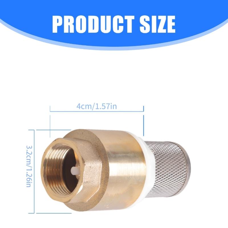 3/4inch Internal Thread Brass Foot Valves Check Valves With Strainer Filter Bottom Valves for Water Plumbing Pump