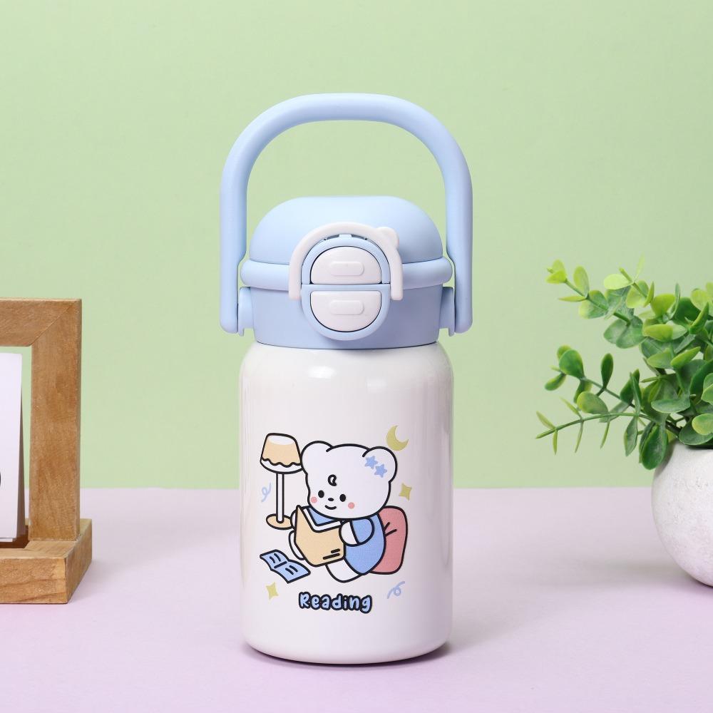 

316 Stainless Steel Insulated Cup Cute Cartoon Baby Water Bottle New Vacuum Cup for Office Workers синий