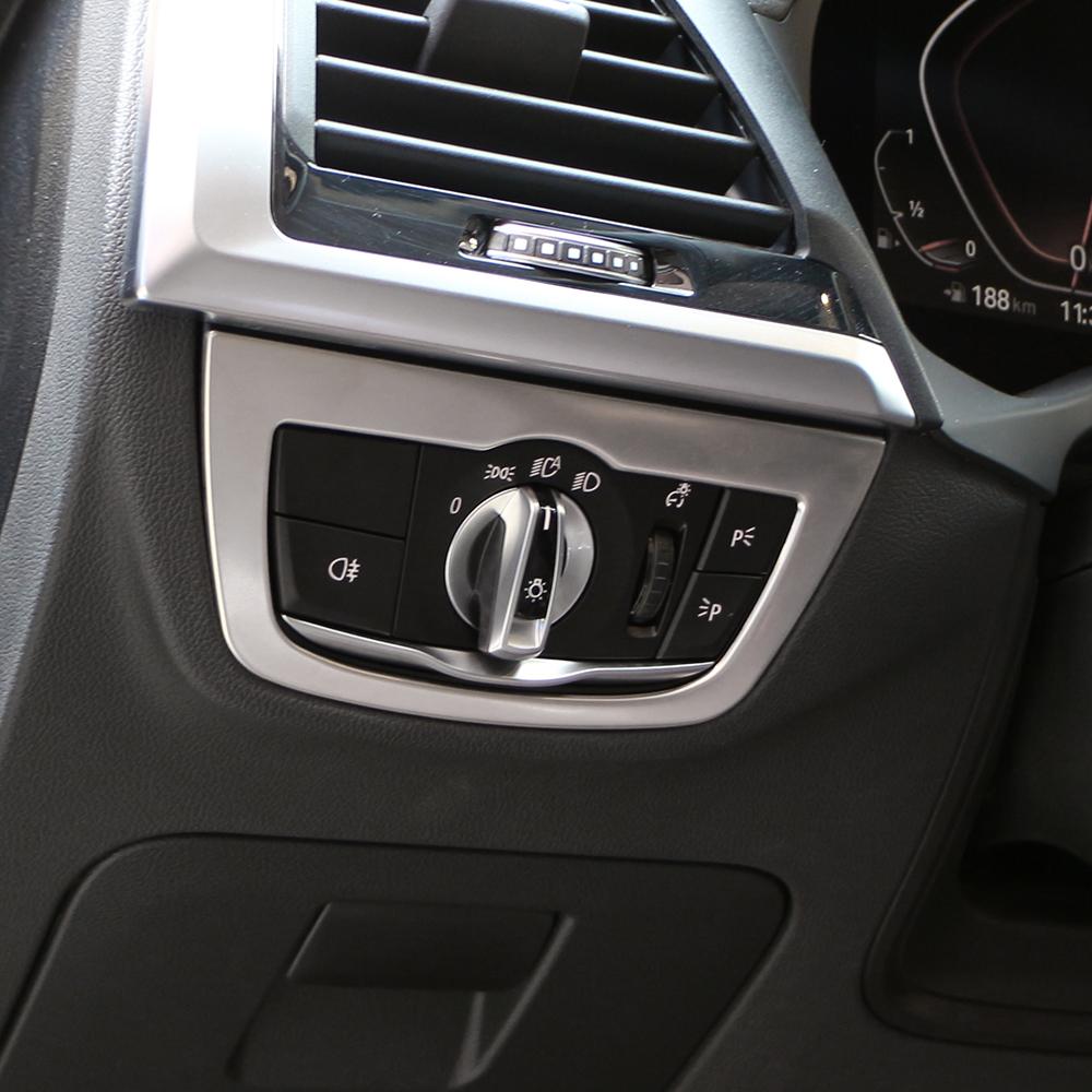 Car Headlight Head Light Switch Knob Button Panel Cover for BMW X3 G01 X4 G02 2018 - 2022 Trim Sticker  Interior Accessories