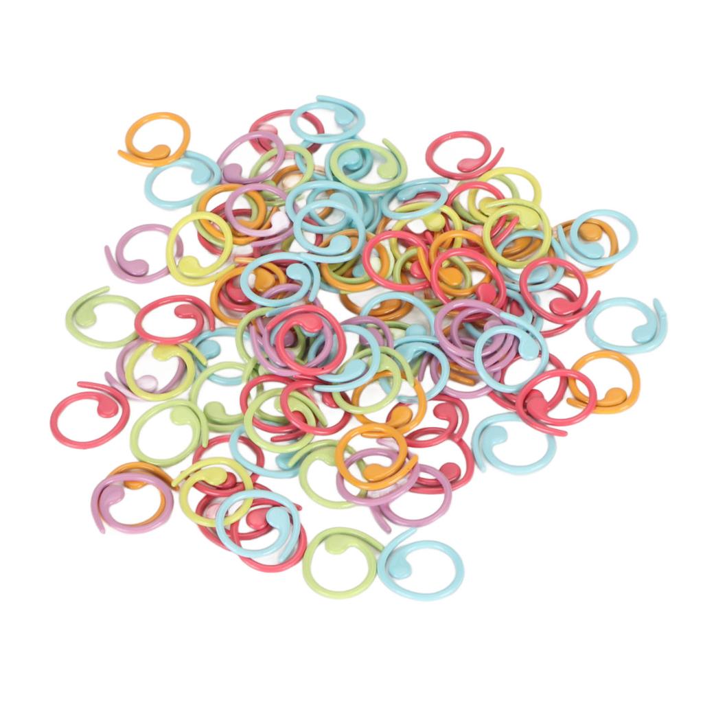 100pcs Stitch Ring Markers Multipurpose Metal Colorful Crochet Stitch Markers for DIY Handcrafts
