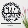 Metal Monogram Name Sign, Personalized Last Name Plaque for Wall, Home Decor Gift, Established Date Embellishment, Vintage Tin Sign