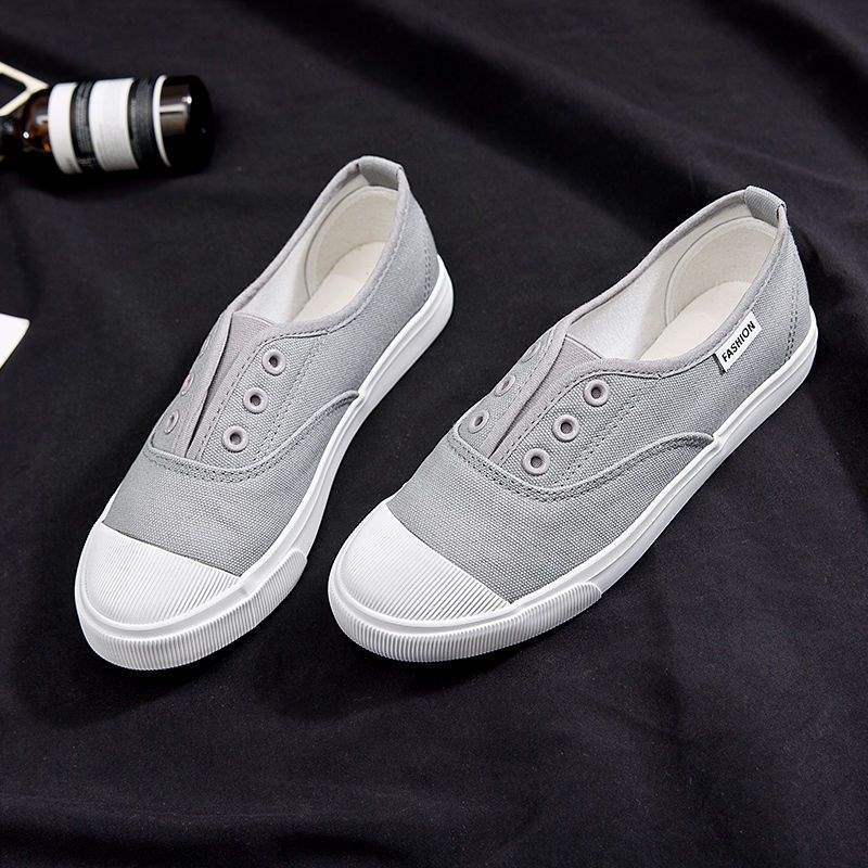 Segeltuchschuhe Frühling flach Ein-Pedal faule Schuhe Board Schuhe Trend