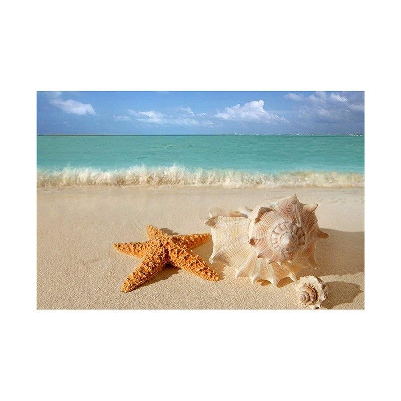 Summer Beach Photography Backdrop Seaside Beach Sand Starfish Shell Baby Birthday Holiday Party Background Photo Studio
