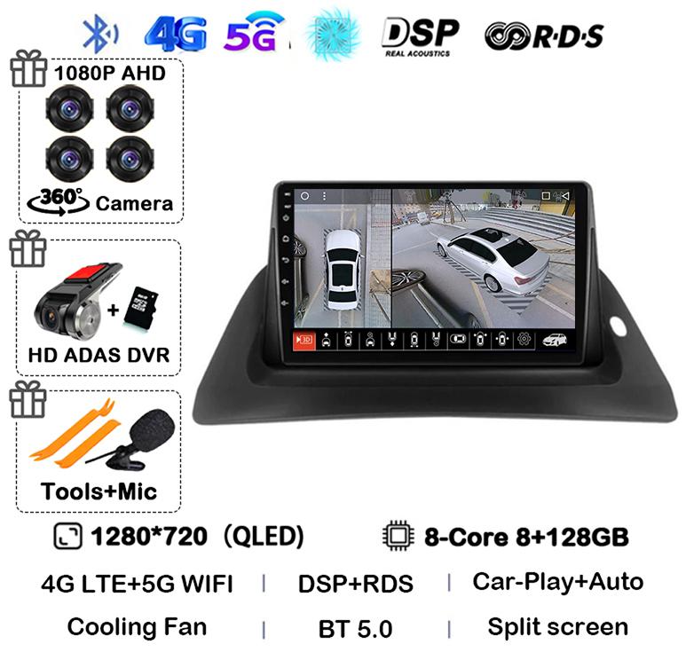 Android 14 Carplay Auto 4G+WIFI For Renault Kangoo 2009-2012 2015 2016 2017 2018 Car Radio Multimedia Stereo Video Player GPS BT