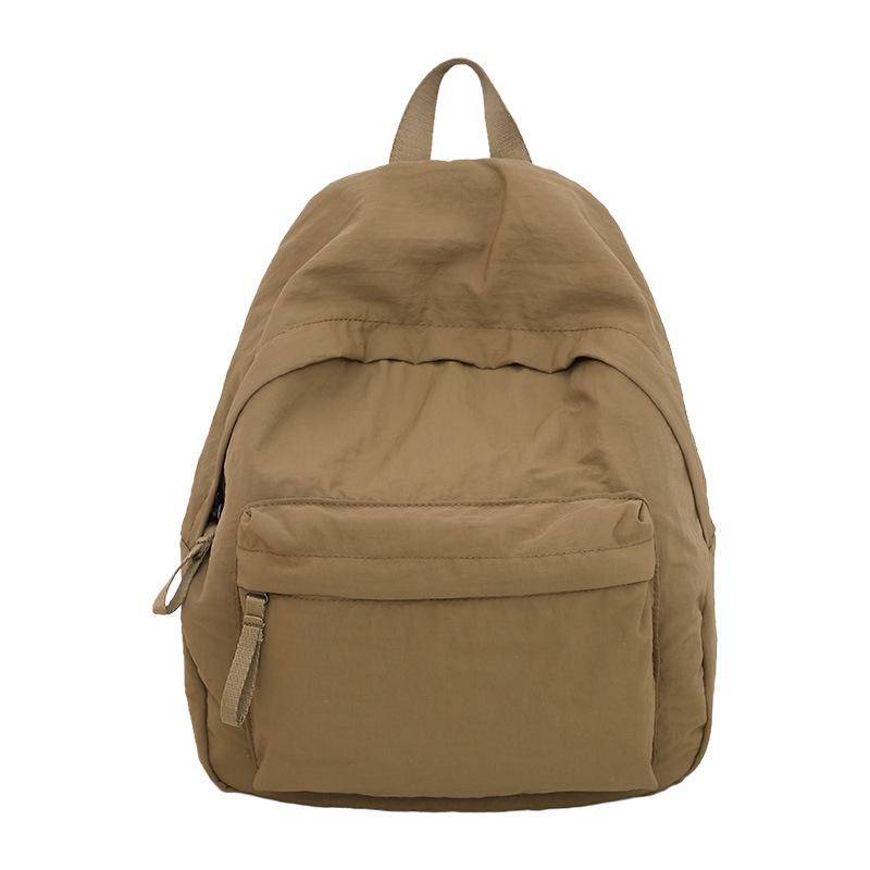 Harajufeng Student Backpack Simple And Lightweight Medium Backpack Lightweight Waterproof Travel Solid Color Commuter Bag