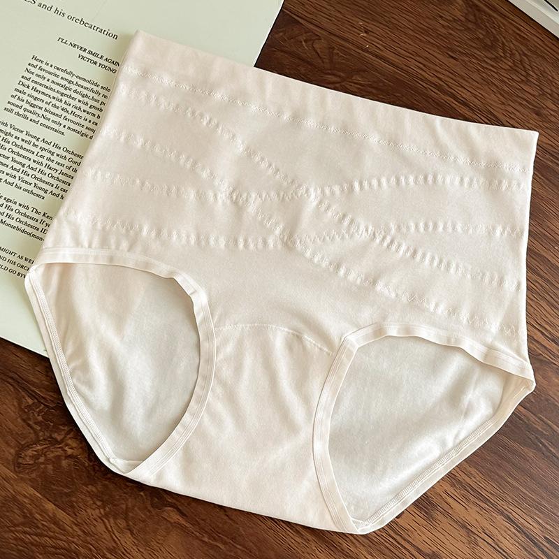 Dámské spodní prádlo plus size, jednobarevné, jednoduché, bavlněné, s vysokým pasem, pro zpevnění břicha a boků, beze švů, prodyšné, s prodlouženým klínem