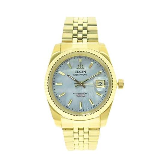 Мужские автоматические часы Elgin ELGIN FK1428G-CL циферблат-ракушка золотой