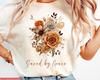 Floral Boho Christian T-shirt, Saved by Grace, Comfort Colors Tee