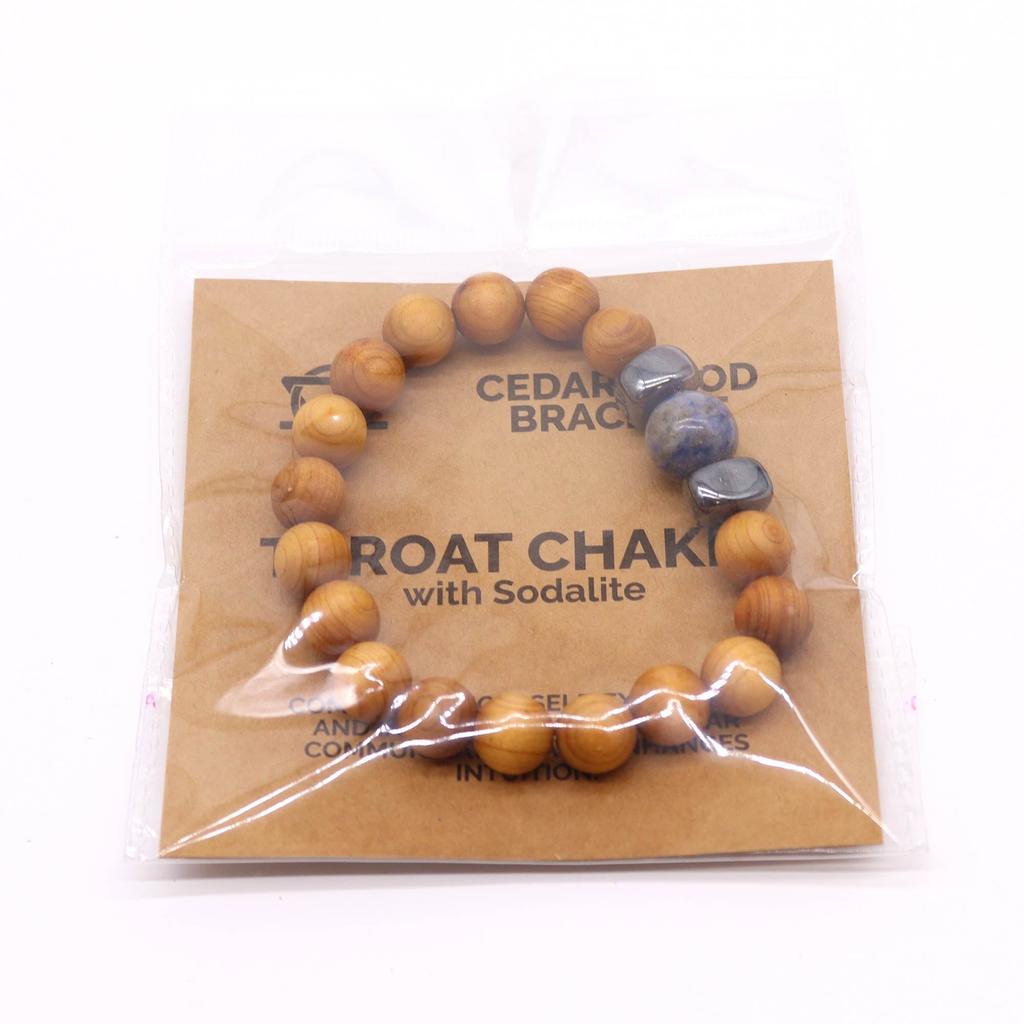 Sodalite Bracelet - Cedarwood Throat Chakra