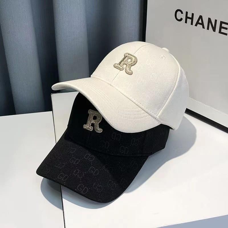 Baseball Cap With Embroidered R Letter For Outdoor Sun Protection Casual Wear