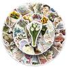 50 Sheets Floral Bouquet Cartoon Stickers: Personalized Plant Patterns for DIY Albums, Earphones & Refrigerators