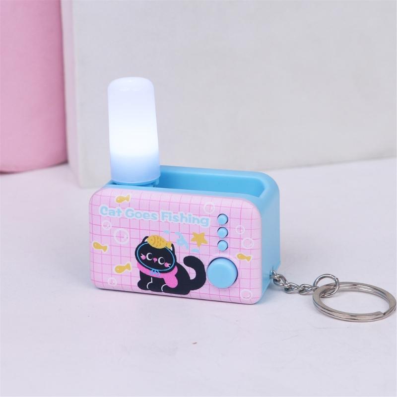 Interactive LED Keyring For Evening Key Finding And Finger Exercise Shatterproof Plastic Construction Keychain