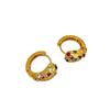 French Retro Stud Earrings Inlaid With Colored Zircon Heavy Industry Earrings Light Luxury Fashion Trend Temperament Versatile Earrings