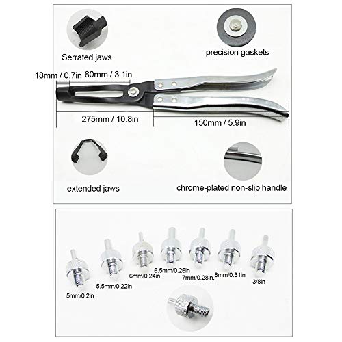 Duokon Valve Stem Seal Remover Kit, 11-Piece Set Valve Stem Seal Pliers Removal and Installation Kit with Long Drive Handles for Automotive Garage Too