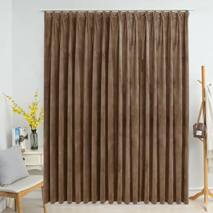VidaXL Rideau occultant avec crochets Velours Beige 290x245 cm