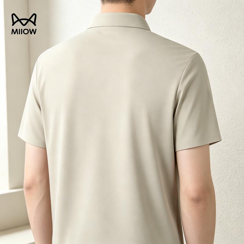 MIIOW Men's Ice Silk Quick-Dry Short Sleeve Polo Shirt