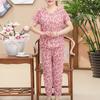 Women's Floral Pajamas Set Short Sleeve Button Down Top And Pants Pjs Set Casual Printed 2 Piece Lounge Outfits