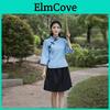 Traditional Chinese Style Student Costume For Folk Dance Performance With Cotton Linen Fabric For All Genders