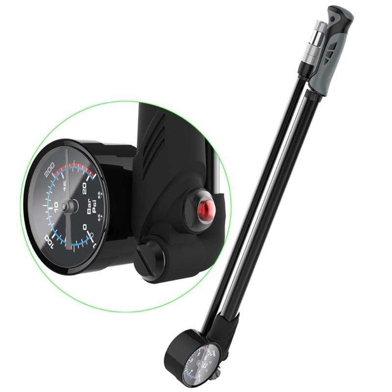 300PSI High Pressure Shock Pump Front Fork Pump with Gauge Bicycles Suspension Airs Pump for Fork & Rear Suspension 1