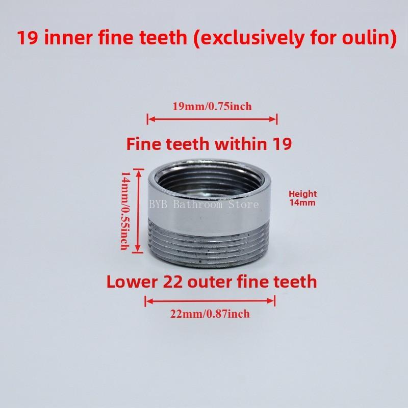 Złącze gwintowane ze stali nierdzewnej M22 na M19 Złącza kranów ogrodowych, domowych, kuchennych Adapter kranu wody Akcesorium do oczyszczacza wody