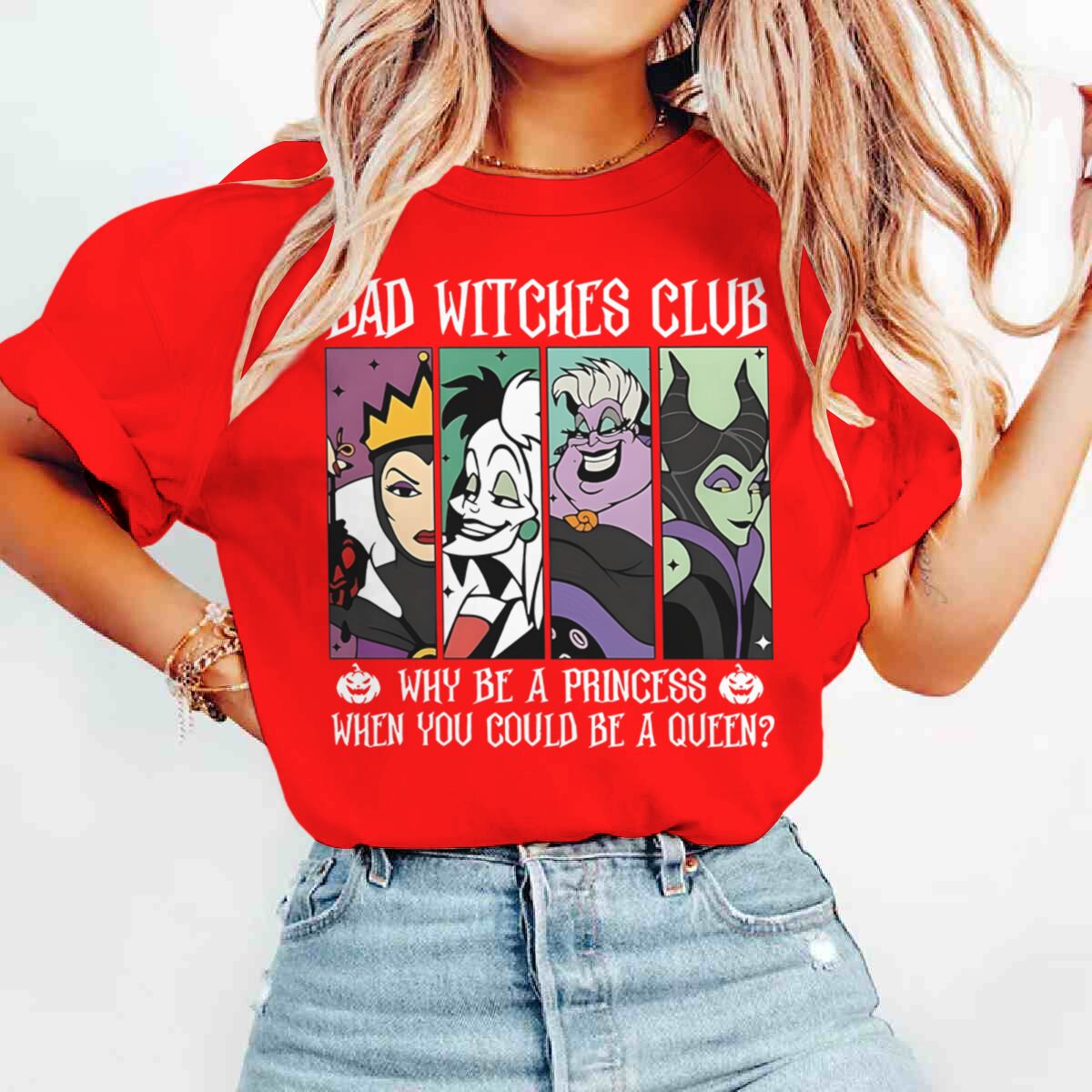 

2026 New Happy Halloween Printed T Shirt Gift Wicked Witch Club T Shirt Womens Casual Short Sleeve Crew Neck T Shirt S
