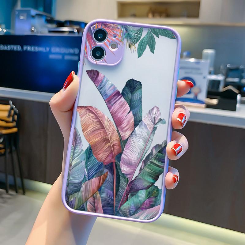 Palm tree Leaves Plant Flower Phone Case for iphone 17 16 15 11 12 13 14 Pro Max 14 Plus 7 8 Plus X XR XS Shockproof Cover Funda