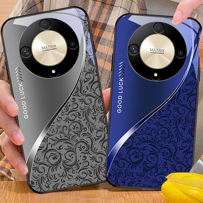 Padrão Gradiente Azul Para Honor Magic 6 50 70 90 Lite X7b 200 Pro Nova 10 Nova 5T X6 P30 Pura 70 Ultra Capa de Vidro Temperado para Celular