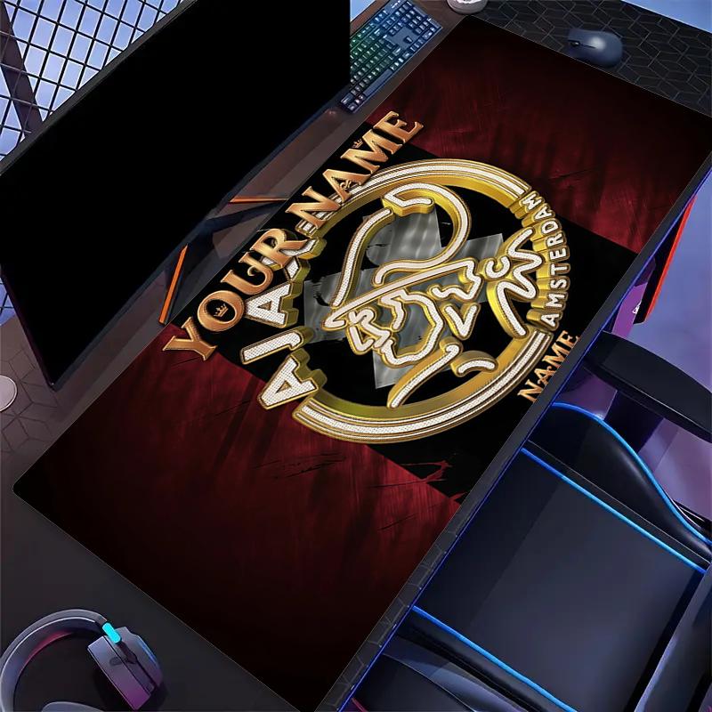 Custom Name,AFC Ajax Mouse Pad, Large Gaming Desk Mat, Non-slip XXL Mousepad for Laptop & Tablet, Mini PC Playmat with Stitched Edges