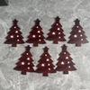 7 Stück Holz-Weihnachts-LED-Schmuck Nikolaus Wandaufkleber Bastelarbeiten Neujahr