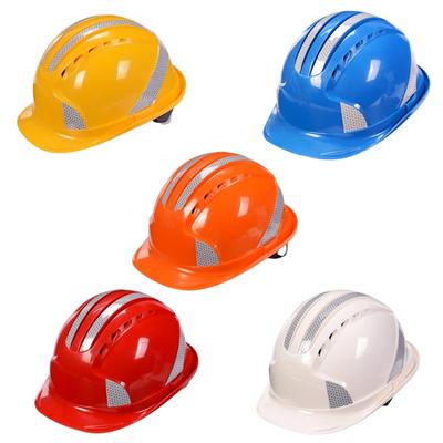 Reflective Safety Hard Hat With Adjustable Strap For Construction Workers And Night Cyclists Practical ABS Plastic